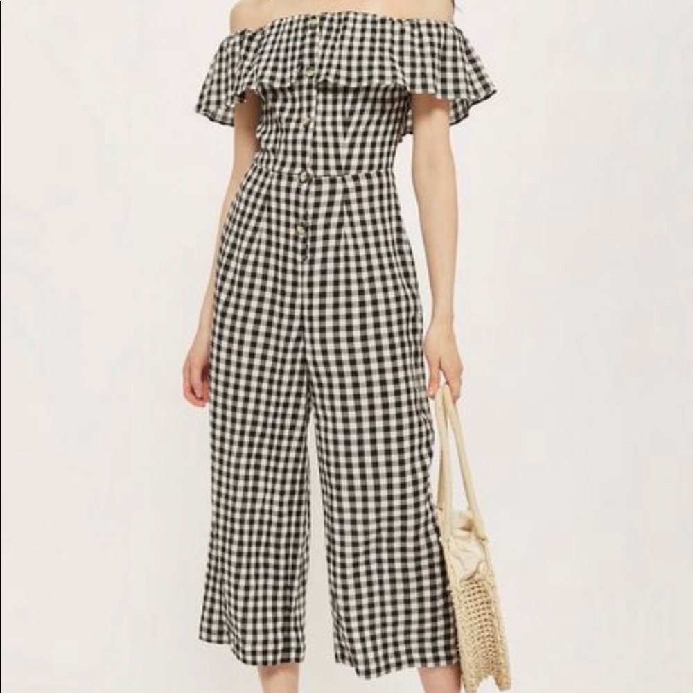 Top shop gingham jumpsuit